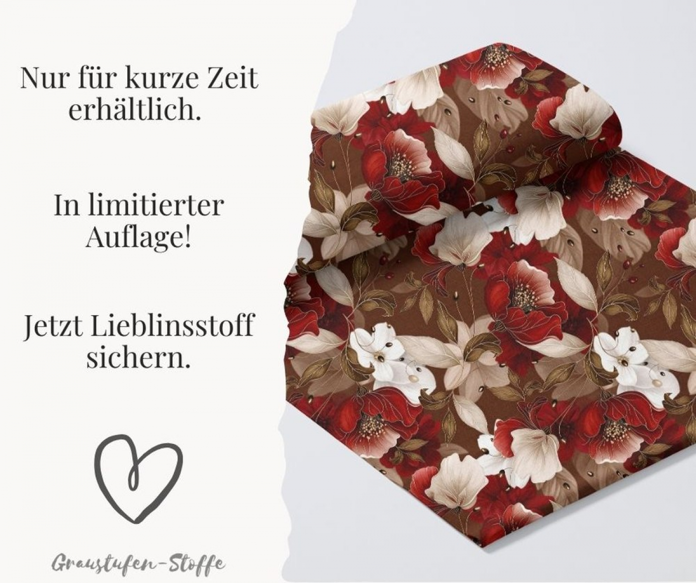 "Swannis Kollektion": Vintage Flowers Christmas Edition I Modal French Terry I mit Überbreite